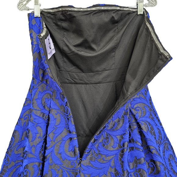 JS Collections Royal blue /Black Strapless High-low Party Dress Ballgown - Picture 13 of 17